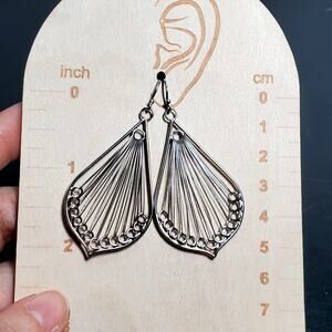 JCM 925 Sterling Silver Open Wire Work Earrings 2" Drop